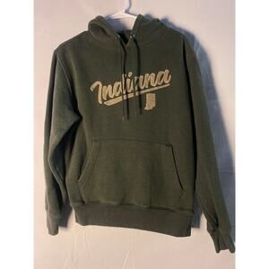 State of Mine Green Indiana Fuzzy Logo Pullover Hoodie Sweatshirt Men's Medium